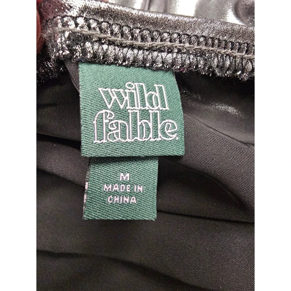 Wild Fable Womens Metallic Midi Skirt Silver Polyester Casual Size Medium